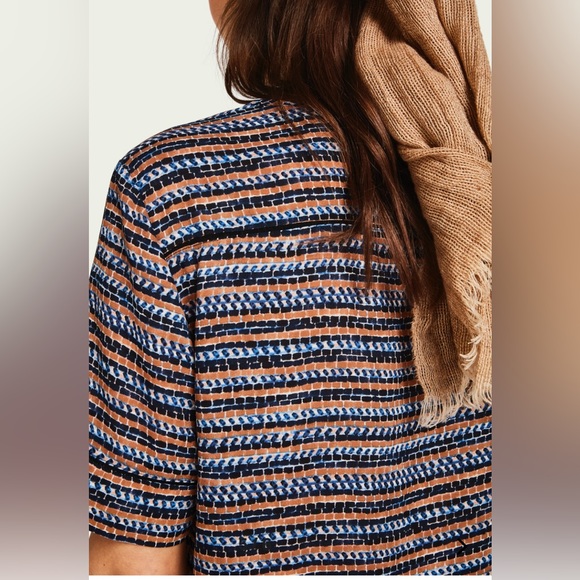 Scotch & Soda Printed Ladder Detail Top in Combo R, Blue and Coral XL - Picture 2 of 10